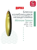 Блесна миноу незацепляйка Minnow Spoon 05, 5см, 5гр.