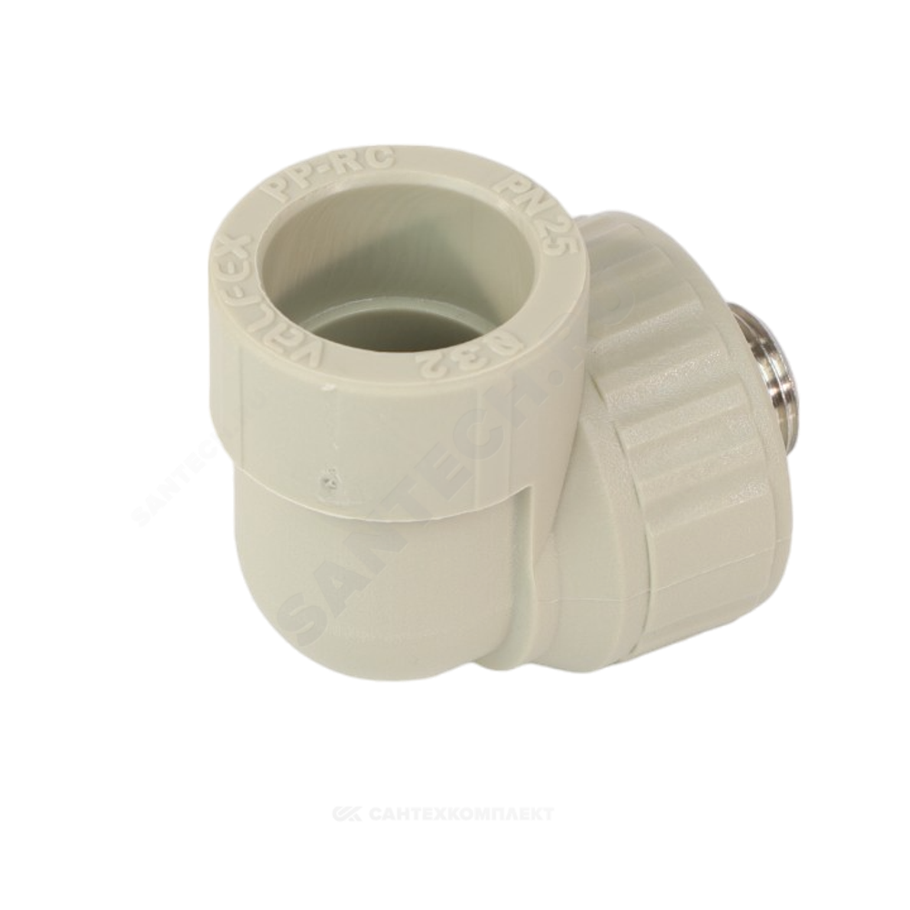 Угольник PP-R комбинированный серый Дн 20х1/2" НР VALFEX 10126020Г