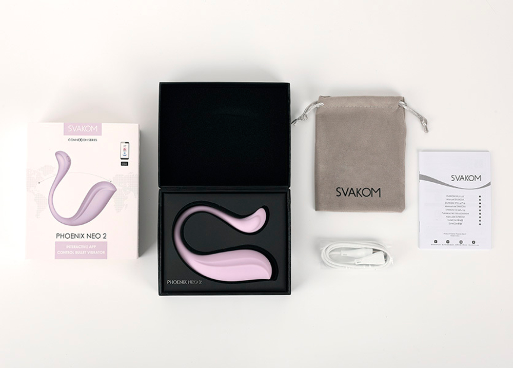 Сиреневое интерактивное виброяйцо Svakom Phoenix Neo 2 Interactive App-controlled Egg Vibrator With External Light S94P-PL