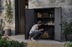 Уличный шкаф пластиковый Keter Deco Vertical 1400 л ashwood