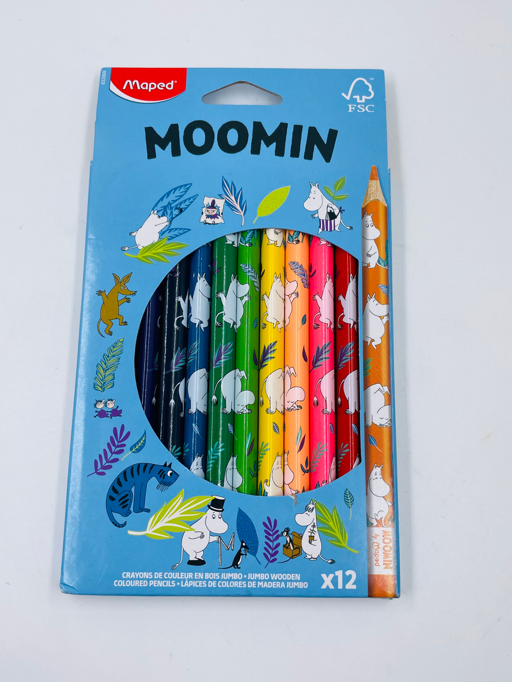 Цветные карандаши большие Moomin Jumbo 12 штук