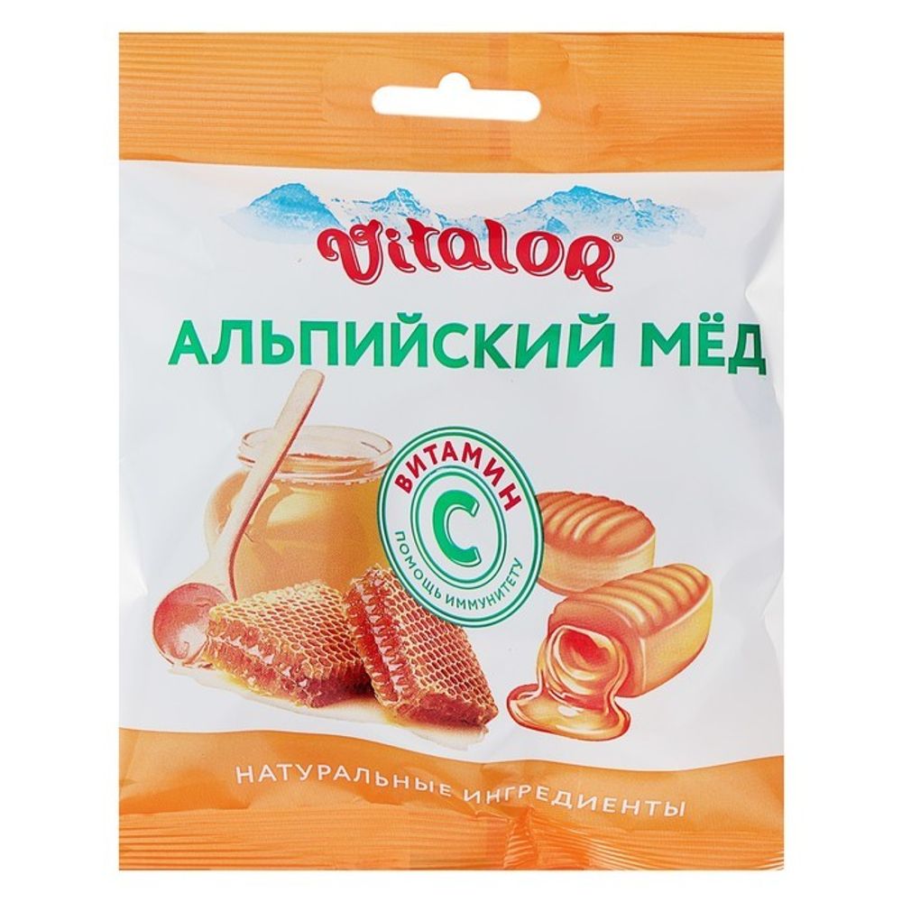 Леденцы Vitalor Альпийский мёд, 60 г