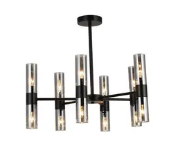 Люстра потолочная Rilon 74783/12 BLACK, 12×40 Вт, чёрная