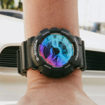 CASIO Men Liquid Crystal/Analog Dual Display Series 55mm Blue Watch GA-110SR-1ADR