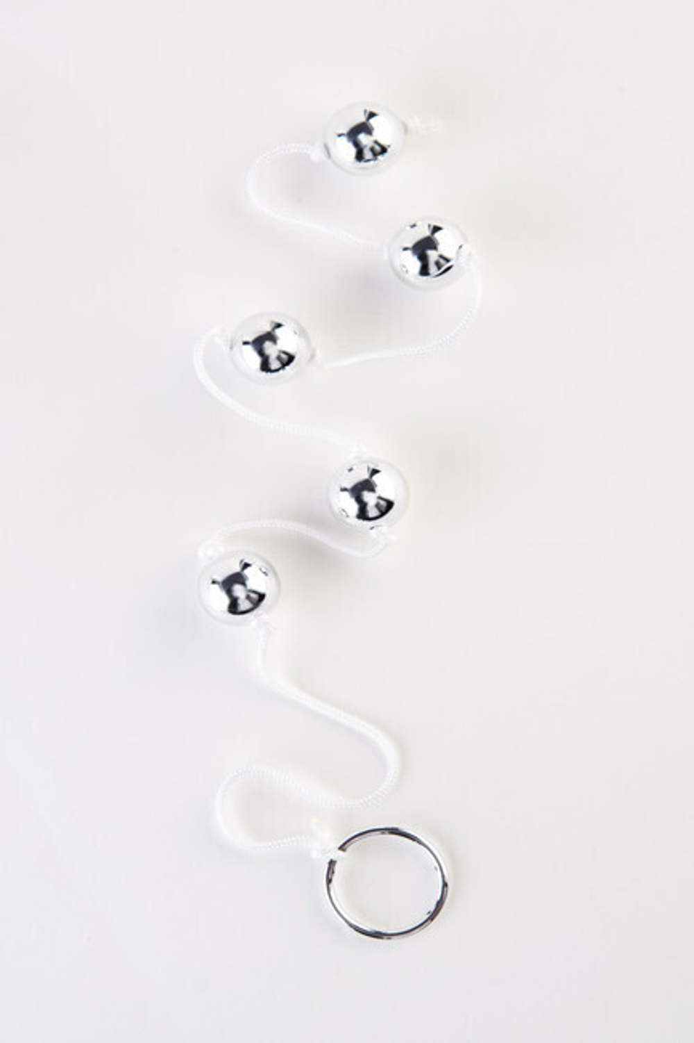 Анальные шарики на веревке Oriental Love Beads (Цвет: серебро)