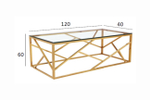 Стол журнальный Garda Decor прозрачное стекло, золото 60*120*40 см