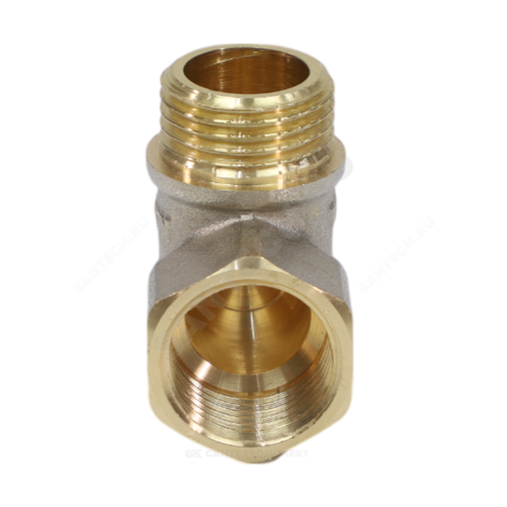 Угольник латунь никель реборда Ду 32 (1 1/4") ВР/НР 9006 ГОСТ 32585-2013 Aquasfera 9006-04