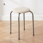 Табурет круглый мягкий "Эконом", цвет слоновая кость