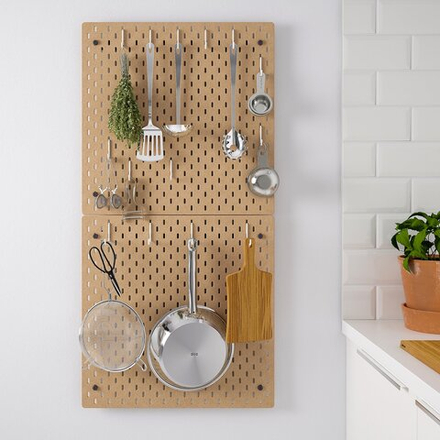 IKEA SKÅDIS  (ИКЕА СКОДИС)  -  Перфорированная панель, комбинация - дерево 56x112 см