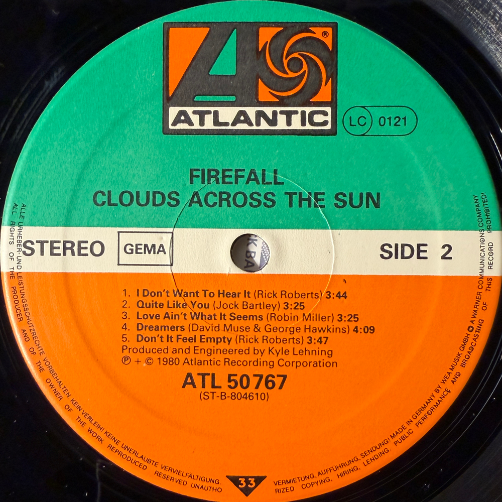 Firefall ‎– Clouds Across The Sun (Германия 1980г.) Т