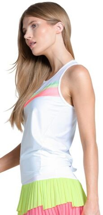 Женский топ теннисный Lucky in Love Sunset Spin Tie Back - белый