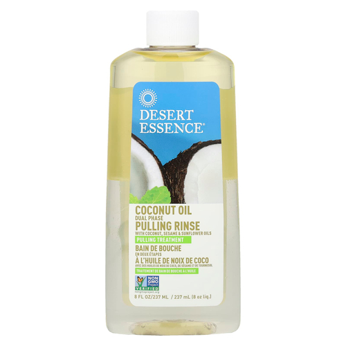 Desert Essence, двухфазное кокосовое масло, полоскание протягиванием, 236 мл (8 жидк. унций)