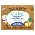 Four Sigmatic, Calm, смесь для приготовления органического латте с грибами рейши, без кофеина, 10 пакетиков по 6 г (0,21 унции)