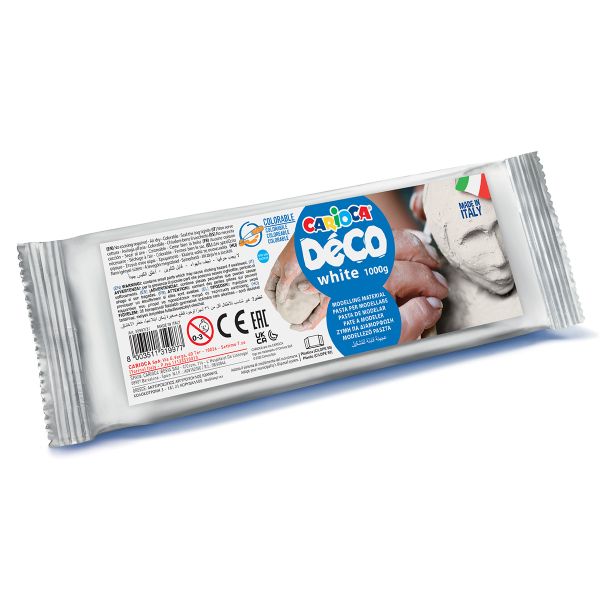 Масса для лепки отвердевающая Deco 1000 г, белая 30997/31, Carioca 30997/31