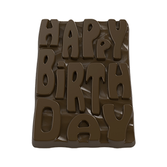 395 | Форма для шоколадных плиток "Happy birthday" (275*175 мм)