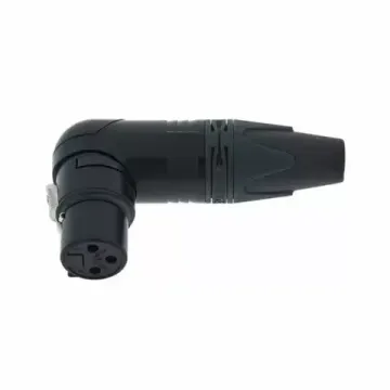 Neutrik NC3FRX-B кабельный разъем XLR female угловой, черненый корпус, золоченые контакты