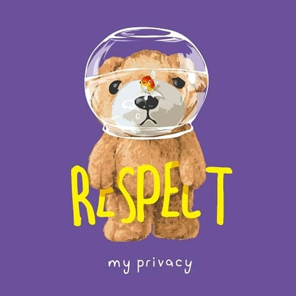 принт с Тедди Respect my privacy