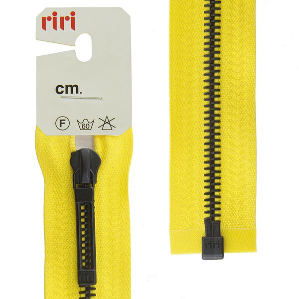 Молния металл RIRI Т6 (6 мм) 1 зам., разъем., 70 см, BI, слайд.Stab, цв.2304, желтый, 1 шт
