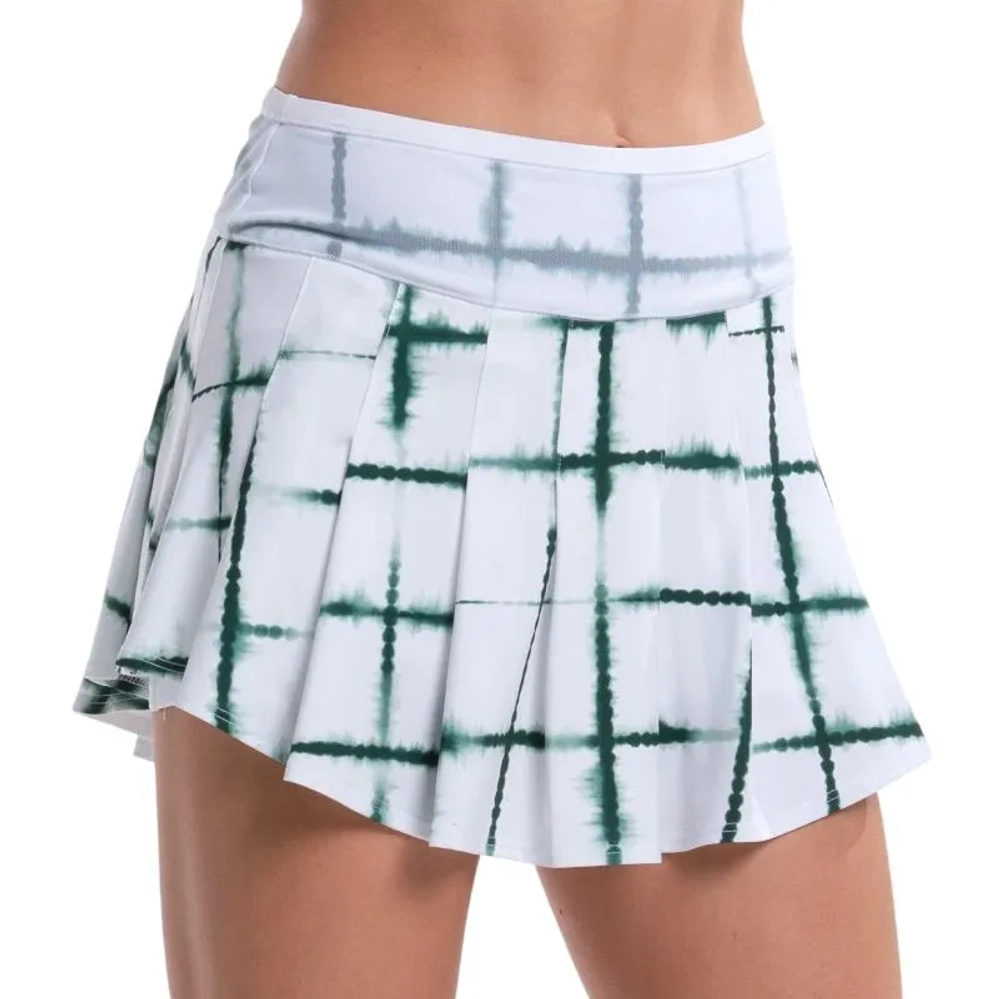Теннисная юбка Lucky in Love Shibori Wave 14" - team green
