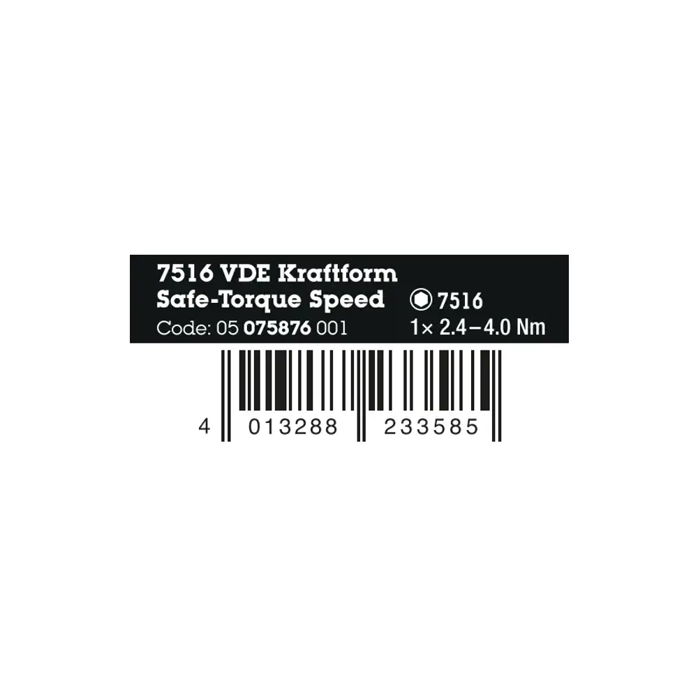 Динамометрическая отвёртка Kraftform 7516 VDE WERA 05075876001