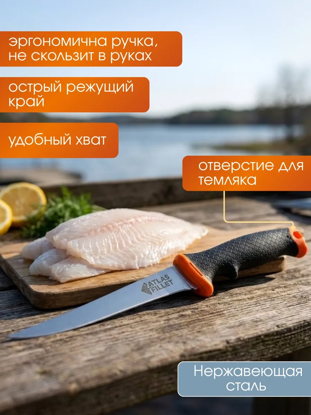 Нож туристический Tagrider Atlas Fillet, 27,5 см