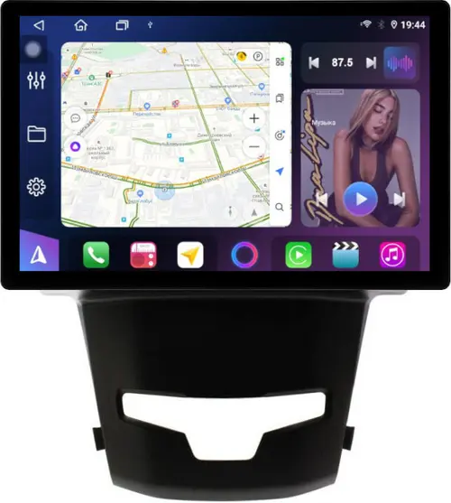 Магнитола для SsangYong Actyon 2 2013-2021 - FarCar GX877 монитор 13" 2K QLED на Android 14, S500+TS20, Быстрейшая,  CarPlay, 4G SIM-слот