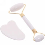 Массажер для лица и шеи декольте и скребок «Gua sha», цвет белый