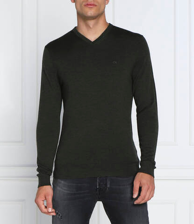 Хлопковый свитер superior Calvin Klein - оливковый(K10K110423)