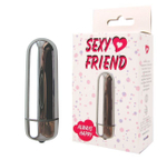 Серебристая гладкая вибропуля Sexy Friend - 8,3 см. (Цвет: серебристый)