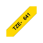 Brother TZE-641 кассета с лентой для печати наклеек, чёрный шрифт на жёлтой основе, 18мм*8м