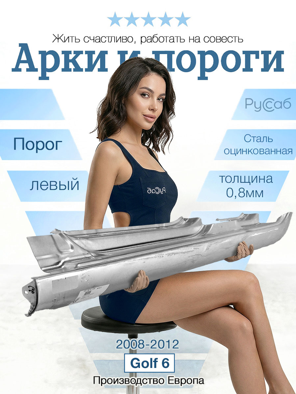 Порог левый Volkswagen Golf 6 (Klokkerholm)