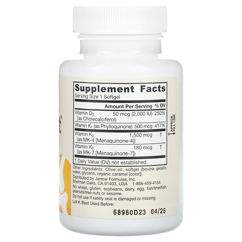 Jarrow Formulas, K-Right, 60 мягких таблеток