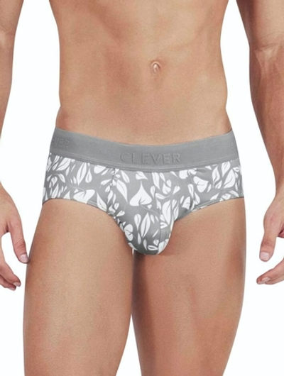 Серые мужские трусы-брифы с растительным принтом Grace Classic Brief (Размер: L) (Цвет: серый)