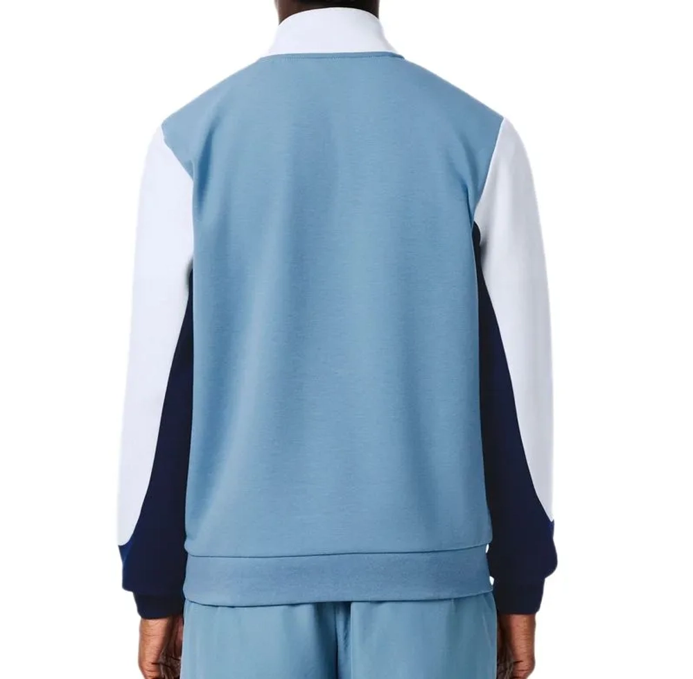Мужская теннисная кофта Lacoste Sport Quarter Zip Colour Block - blue/navy blue/white