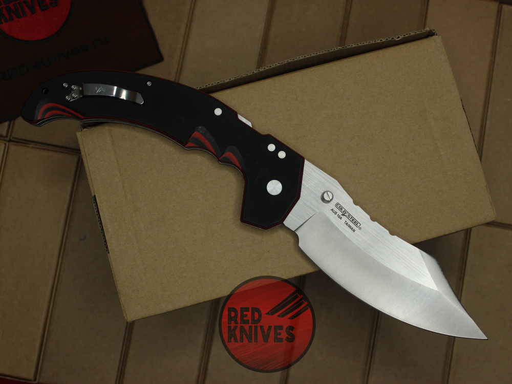 Нож Cold Steel Myhem - рукоять G10, красные полосы