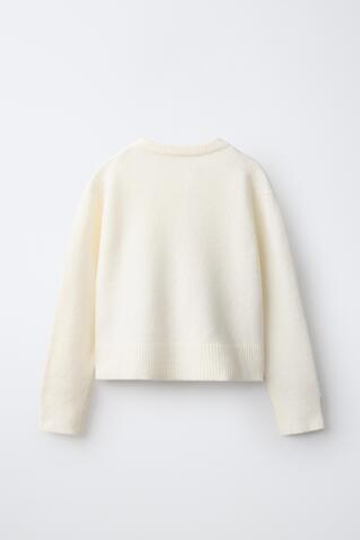 ZARA ОДНОТОННЫЙ КАРДИГАН, ЭКРЮ