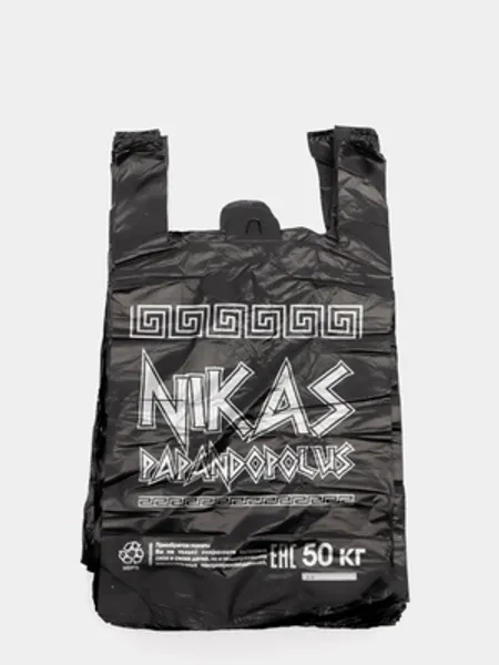 Пакет майка 30х55см (35мкм) Черная "NIKAS" (100шт/упак) 800шт СП