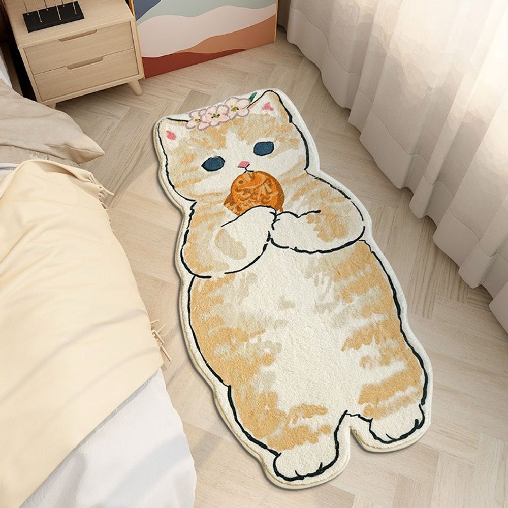 Коврик "Котенок с рыбкой" 40х120 см, бежевый