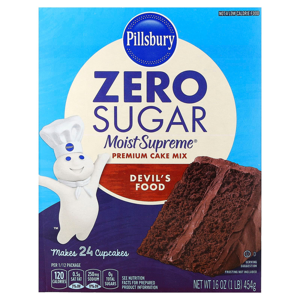 Pillsbury, Moist Supreme®, смесь для приготовления тортов премиального качества, без сахара, 454 г (16 унций)