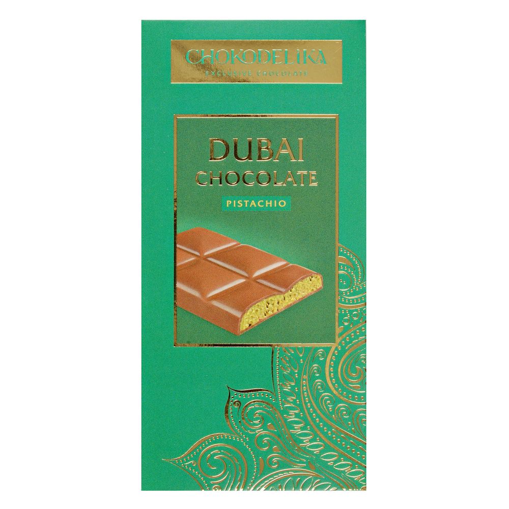 Шок плитка Dubai Pistachio 50гр с начинкой из фисташки (28) 2532