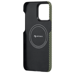 Чехол из арамидного волокна с поддержкой MagSafe PITAKA Fusion Weaving MagEZ Case 4 600D для iPhone 15 Pro Max, Overture (Увертюра)