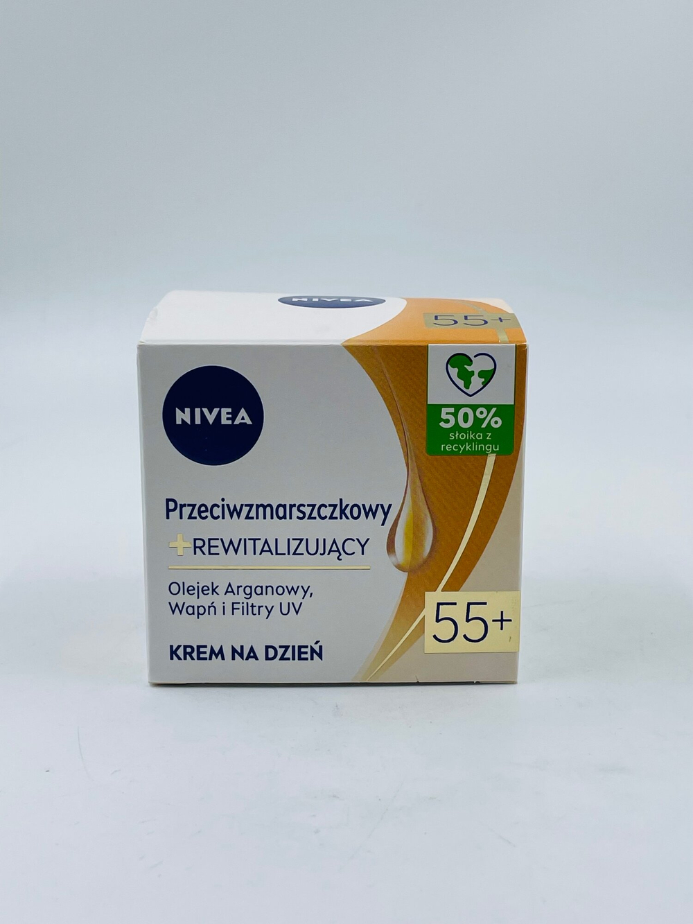 Крем дневной 55+ Nivea Anti-Wrinkle + Revitalizing, против морщин, с аргановым маслом, кальцием и UV фильтром, 50 мл