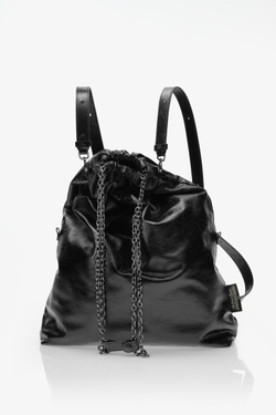 ZARA X JOHN GALLIANO БОЛЬШАЯ КОЖАНАЯ СУМКА TRI-CHIC — LIMITED EDITION, ЧЕРНЫЙ