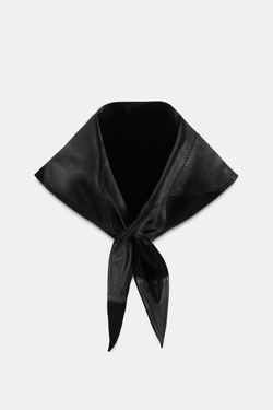 ZARA КОМБИНИРОВАННАЯ БАНДАНА ИЗ 100% СПИЛКА, ЧЕРНЫЙ