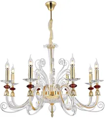 Подвесная люстра CATARINA CATARINA SP8 V2 GOLD/TRANSPARENT-COGNAC Crystal Lux