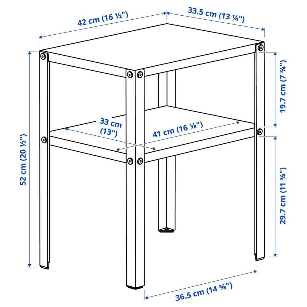 IKEA KNARREVIK  (ИКЕА КНАРРЕВИК)  -  Прикроватный столик - чёрный 42х34 см