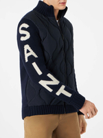 Куртка муж.трикотажный рукав Saint Barth WHISTLER черный надписи серым