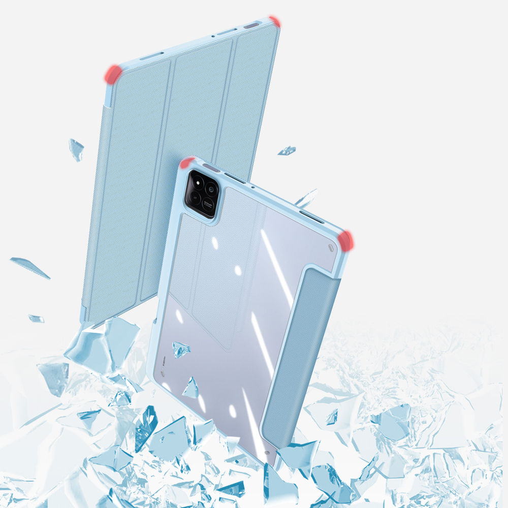 Чехол книжка синего цвета от Dux Ducis для Xiaomi Pad 7 и 7 Pro, серия Toby Series Case, с функцией пробуждения и сна