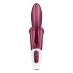 Бордовый вибратор-кролик Touch me - 21,2 см.