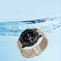 Эластичный ремешок серого цвета (Beige) от Dux Ducis для смарт часов Samsung Galaxy Watch 45 и 46мм (размер крепления 22мм), серия Strap (Mixture Pro Series)